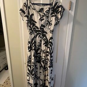 Black and White Linen Women's Dress